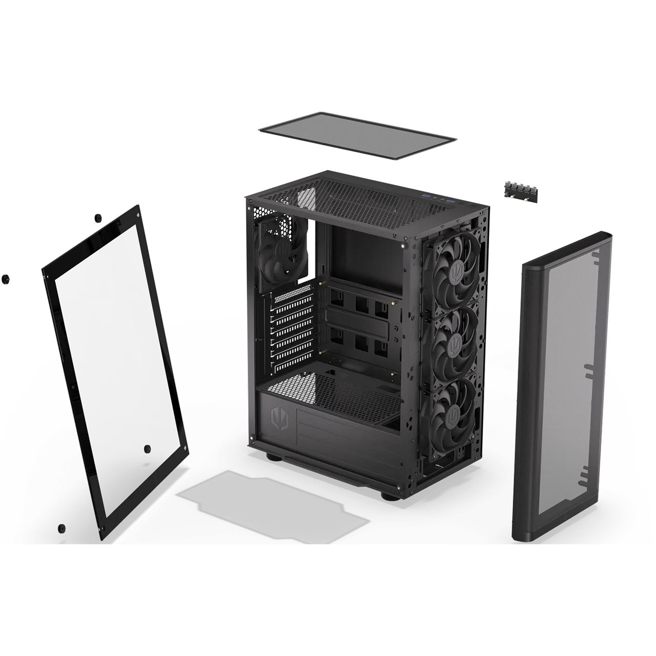 Endorfy Ventum 200 Air - Mid Tower schwarz, Seitenteil aus Tempered Glass (ohne Netzteil)