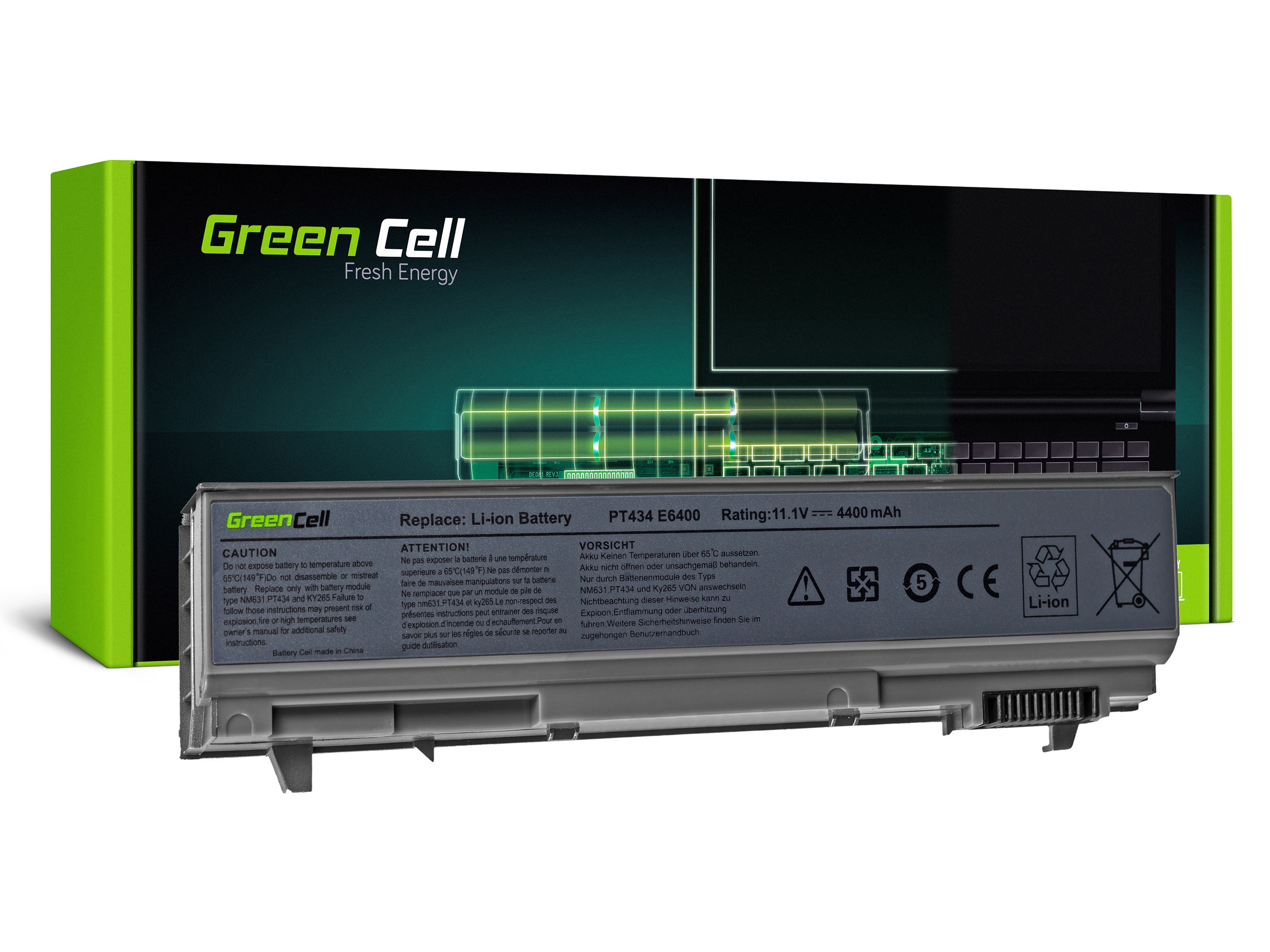 Green Cell Laptop Akku (DE09) PT434 W1193 für Dell Latitude E6400 E6410 E6500 E6510