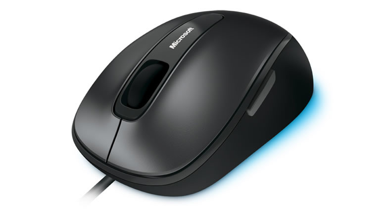 Microsoft Comfort Mouse 4500 (4FD-00023) - kabelgebunden, für Rechts- und Linkshänder geeignet, schwarz und grau