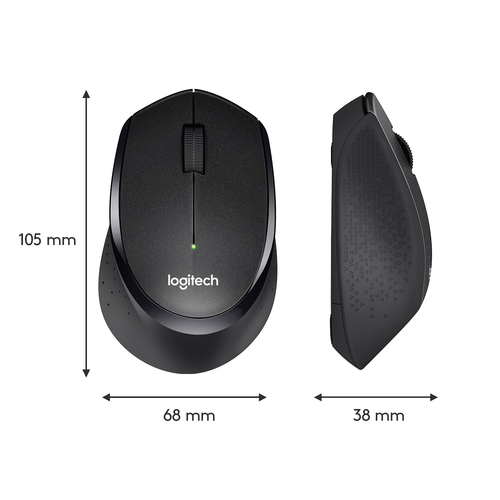 Logitech M330 SILENT PLUS Kabellose Maus, 2,4 GHz mit USB-Nano-Empfänger, 1000 DPI - schwarz